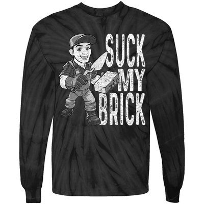 Funny Mason Bricklayer Hard Work Brickie Brickmason Building Tie-Dye Long Sleeve Shirt