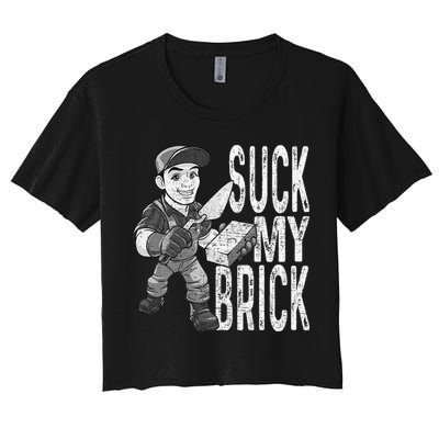 Funny Mason Bricklayer Hard Work Brickie Brickmason Building Crop Top