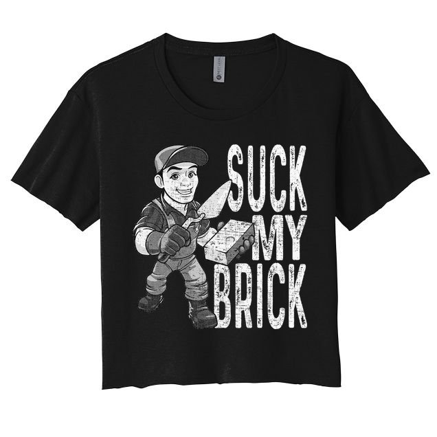 Funny Mason Bricklayer Hard Work Brickie Brickmason Building Crop Top