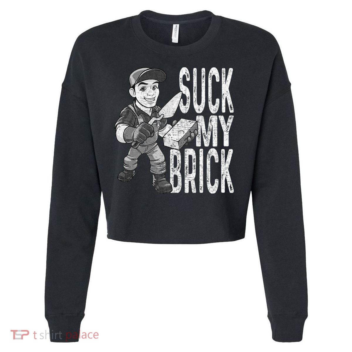 Funny Mason Bricklayer Hard Work Brickie Brickmason Building Cropped Pullover Crew