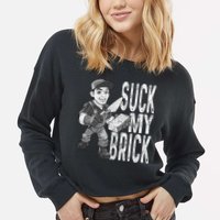 Funny Mason Bricklayer Hard Work Brickie Brickmason Building Cropped Pullover Crew