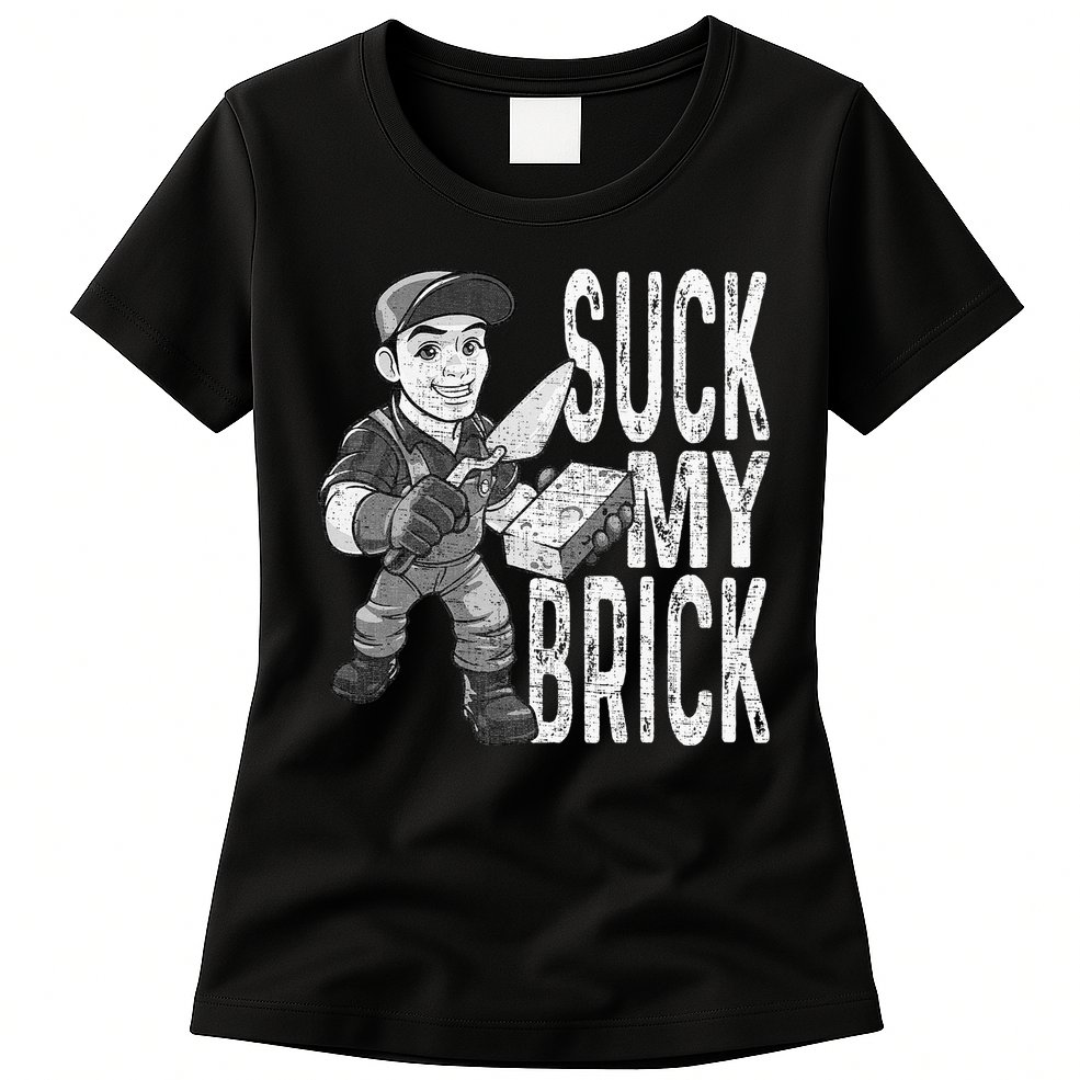 Funny Mason Bricklayer Hard Work Brickie Brickmason Building Womens T-Shirt