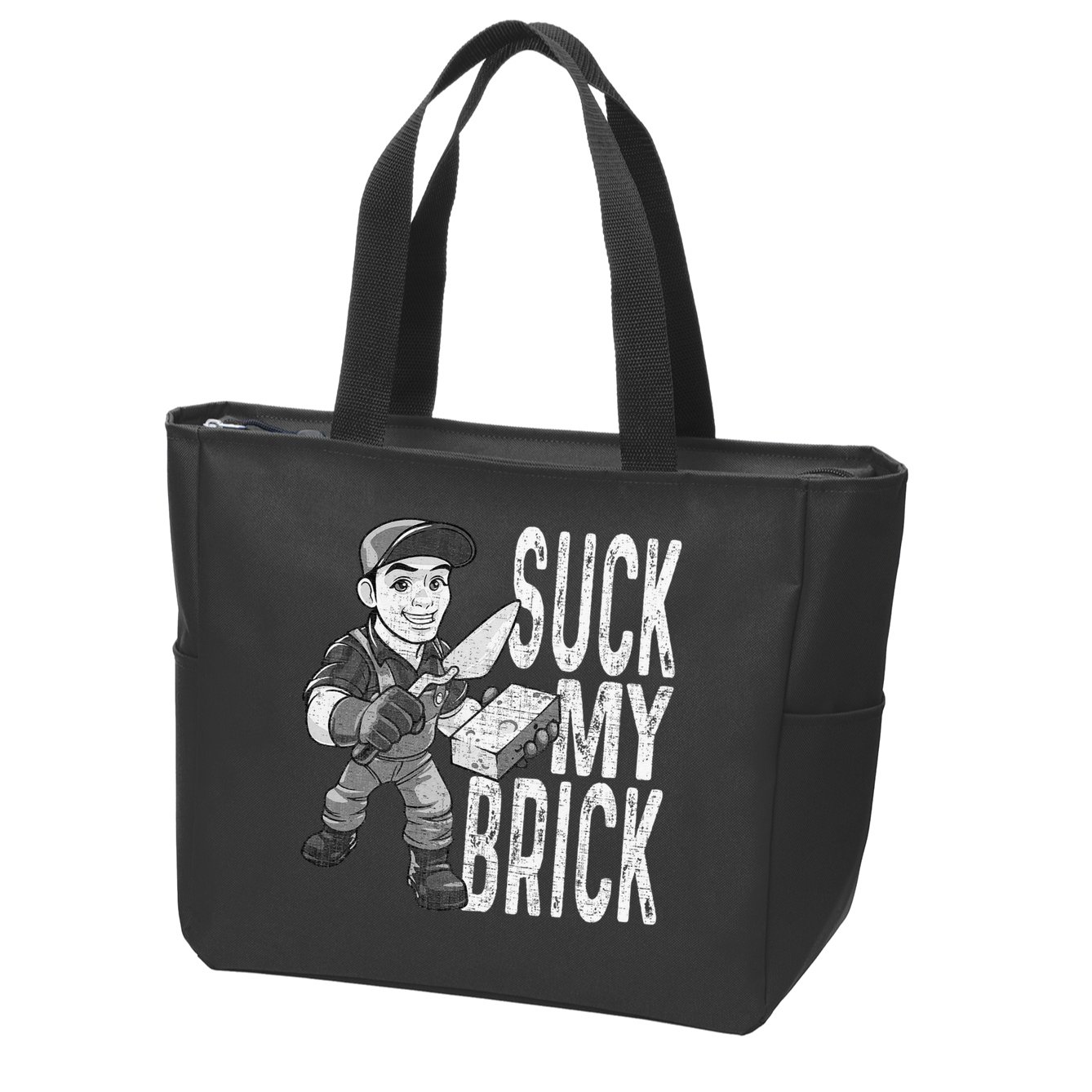 Funny Mason Bricklayer Hard Work Brickie Brickmason Building Zip Tote Bag