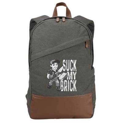 Funny Mason Bricklayer Hard Work Brickie Brickmason Building Cotton Canvas Backpack