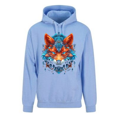 Fox Mandala Blue Eyes Animal Art Fox Unisex Surf Hoodie