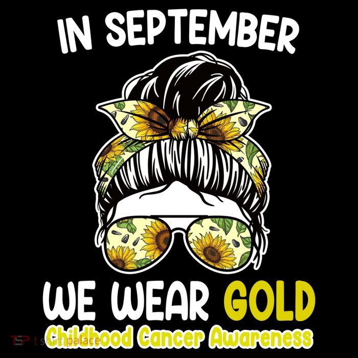 Floral Messy Bun In September We Wear Gold Childhood Cancer Flatbill Hat