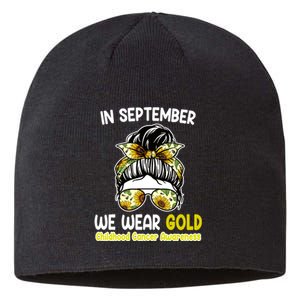 Floral Messy Bun In September We Wear Gold Childhood Cancer Sustainable Beanie