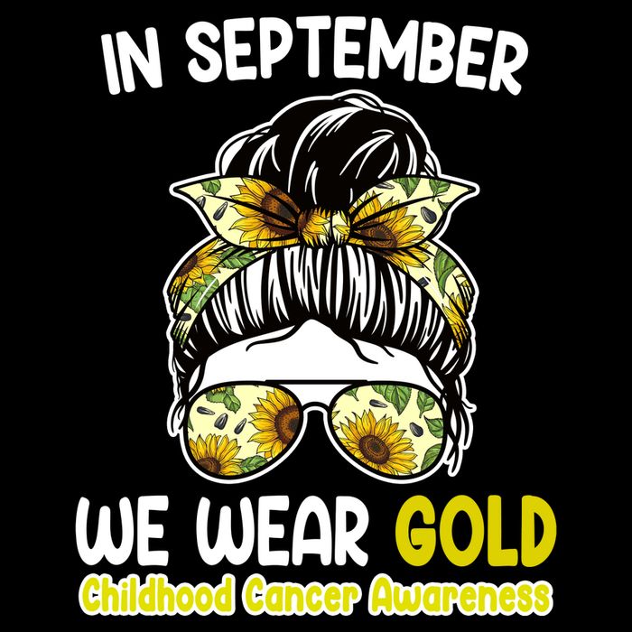 Floral Messy Bun In September We Wear Gold Childhood Cancer Wool Snapback Cap