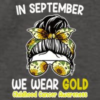 Floral Messy Bun In September We Wear Gold Childhood Cancer Vector Backpack