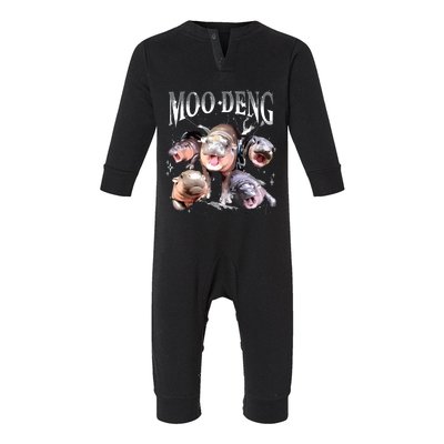 Funny Moodeng Baby Pygmy Hippo Cute Zoo For Family Infant Fleece One Piece