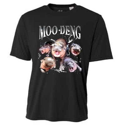 Funny Moodeng Baby Pygmy Hippo Cute Zoo For Family Cooling Performance Crew T-Shirt