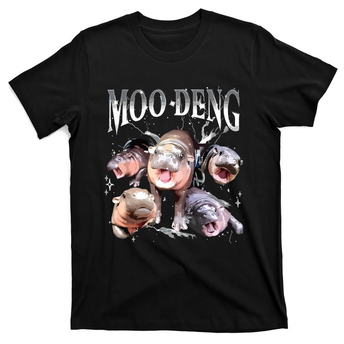 Funny Moodeng Baby Pygmy Hippo Cute Zoo For Family T-Shirt