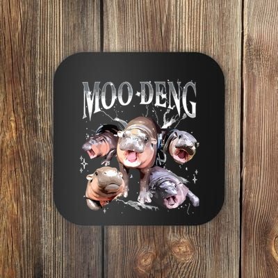 Funny Moodeng Baby Pygmy Hippo Cute Zoo For Family Coaster