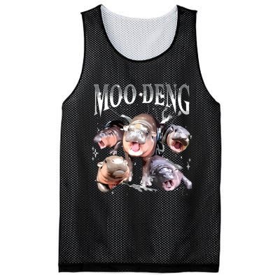 Funny Moodeng Baby Pygmy Hippo Cute Zoo For Family Mesh Reversible Basketball Jersey Tank