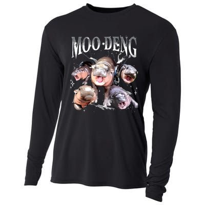 Funny Moodeng Baby Pygmy Hippo Cute Zoo For Family Cooling Performance Long Sleeve Crew