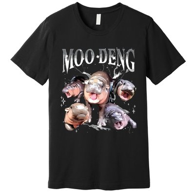 Funny Moodeng Baby Pygmy Hippo Cute Zoo For Family Premium T-Shirt