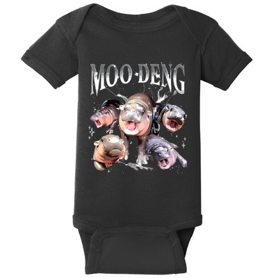 Funny Moodeng Baby Pygmy Hippo Cute Zoo For Family Baby Bodysuit