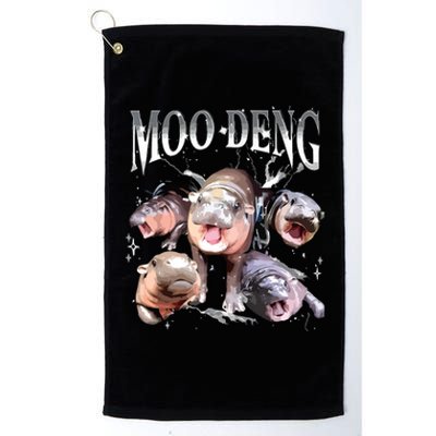 Funny Moodeng Baby Pygmy Hippo Cute Zoo For Family Platinum Collection Golf Towel