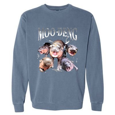 Funny Moodeng Baby Pygmy Hippo Cute Zoo For Family Garment-Dyed Sweatshirt