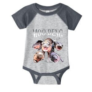 Funny Moodeng Baby Pygmy Hippo Cute Zoo For Family Infant Baby Jersey Bodysuit