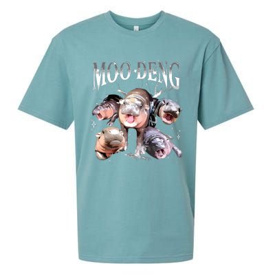 Funny Moodeng Baby Pygmy Hippo Cute Zoo For Family Sueded Cloud Jersey T-Shirt