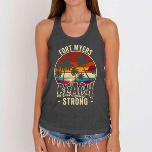 Fort Myers Beach Strong Community Strength Prayer Support Women's Knotted Racerback Tank