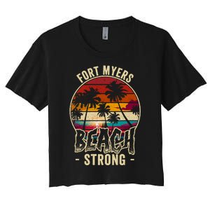 Fort Myers Beach Strong Community Strength Prayer Support Women's Crop Top Tee