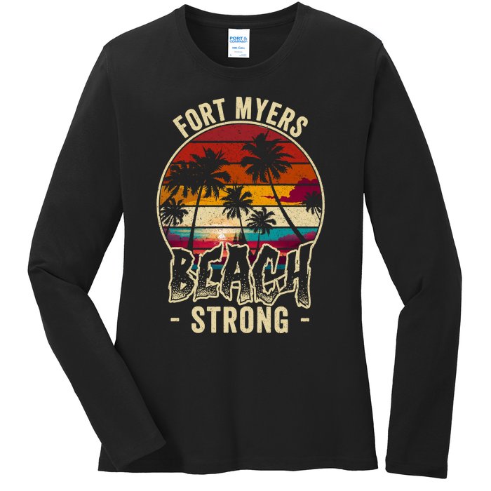 Fort Myers Beach Strong Community Strength Prayer Support Ladies Long Sleeve Shirt