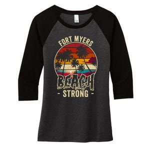 Fort Myers Beach Strong Community Strength Prayer Support Women's Tri-Blend 3/4-Sleeve Raglan Shirt