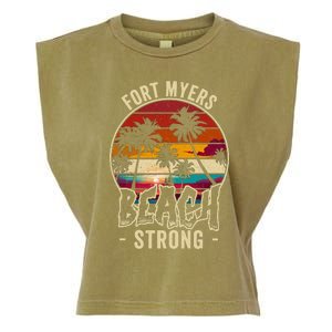 Fort Myers Beach Strong Community Strength Prayer Support Garment-Dyed Women's Muscle Tee