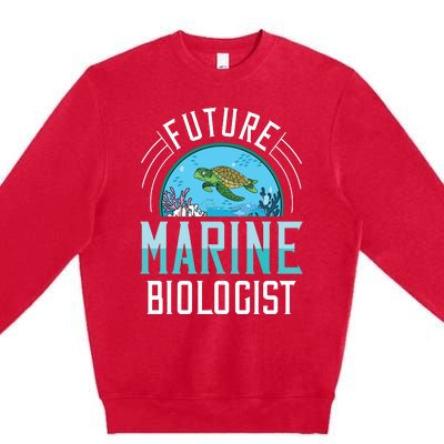 Future Marine Biologist Biology Ocean Life Premium Crewneck Sweatshirt