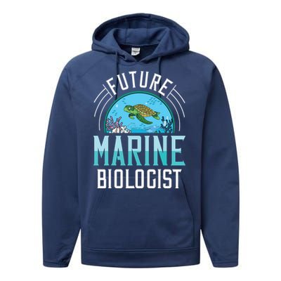 Future Marine Biologist Biology Ocean Life Performance Fleece Hoodie