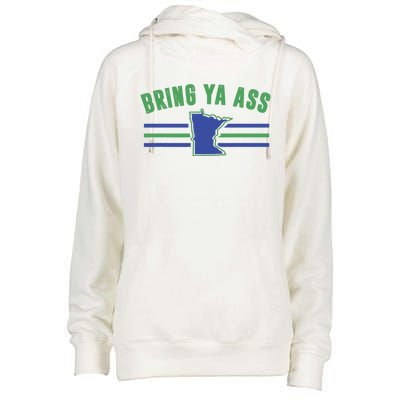 Funny Meme Bring Ya Ass Humor Womens Funnel Neck Pullover Hood