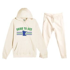 Funny Meme Bring Ya Ass Humor Premium Hooded Sweatsuit Set