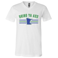 Funny Meme Bring Ya Ass Humor V-Neck T-Shirt