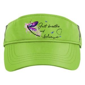 Funny Memorial Butterfly Just Breathe And Believe Funny Gift Adult Drive Performance Visor