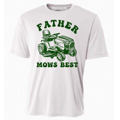 Father Mows Best Lawn Fathers Day Cooling Performance Crew T-Shirt