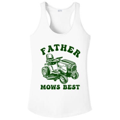 Father Mows Best Lawn Fathers Day Ladies PosiCharge Competitor Racerback Tank