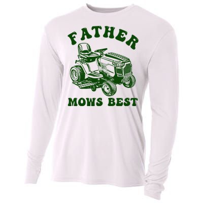 Father Mows Best Lawn Fathers Day Cooling Performance Long Sleeve Crew