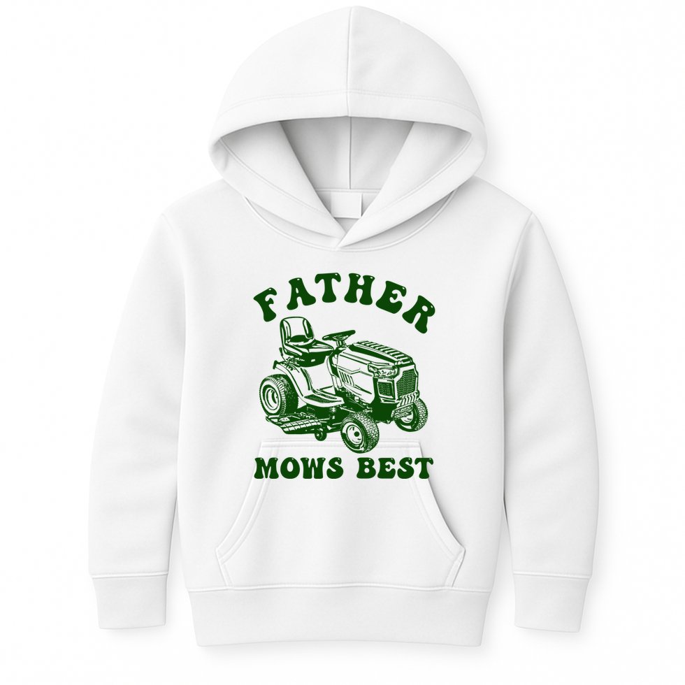 Father Mows Best Lawn Fathers Day Kids Hoodie