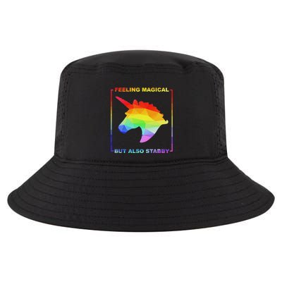 Feeling Magical But Also Stabby Funny Unicorn Cool Comfort Performance Bucket Hat