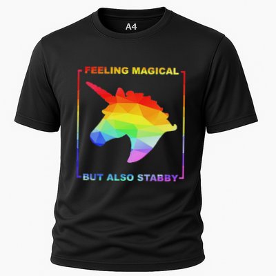 Feeling Magical But Also Stabby Funny Unicorn Performance Shirt