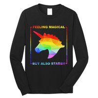 Feeling Magical But Also Stabby Funny Unicorn Long Sleeve Shirt