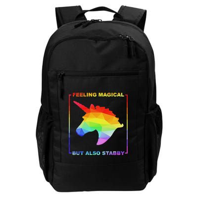 Feeling Magical But Also Stabby Funny Unicorn Backpack