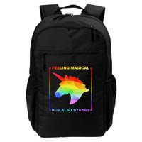 Feeling Magical But Also Stabby Funny Unicorn Backpack