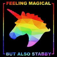 Feeling Magical But Also Stabby Funny Unicorn Bucket Hat