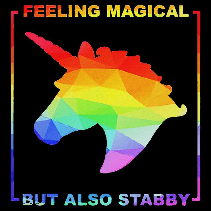 Feeling Magical But Also Stabby Funny Unicorn Bucket Hat