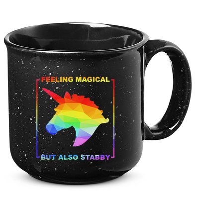 Feeling Magical But Also Stabby Funny Unicorn 15oz Campfire Ceramic Mug