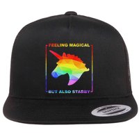 Feeling Magical But Also Stabby Funny Unicorn Flatbill Hat