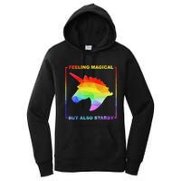 Feeling Magical But Also Stabby Funny Unicorn Women's Pullover Hoodie